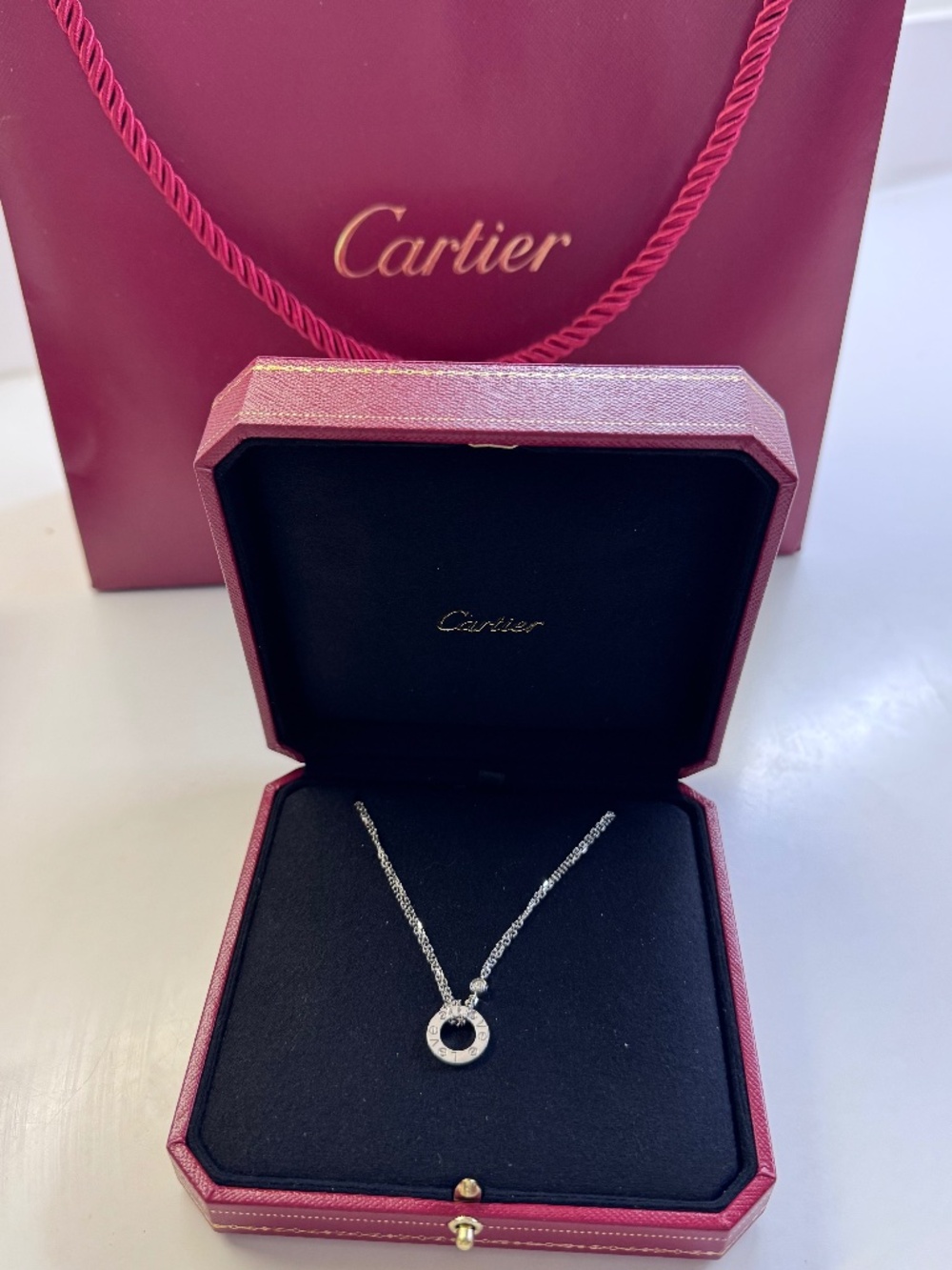 Cartier LOVE Pendant - White Gold, Two Diamonds